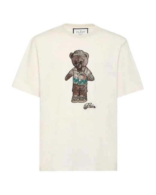 メンズ Philipp Plein テディベア Tシャツ White