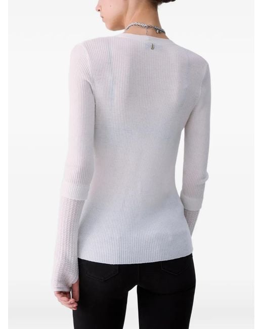 Liu Jo White Pure Wool Cardigan