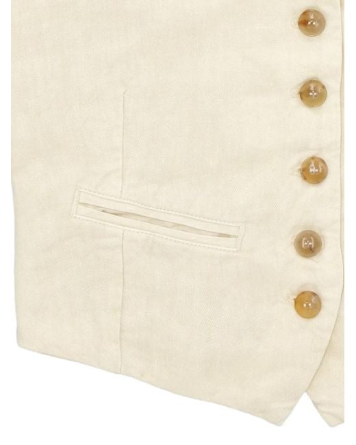 Fortela Natural Button V-Neck Waistcoat