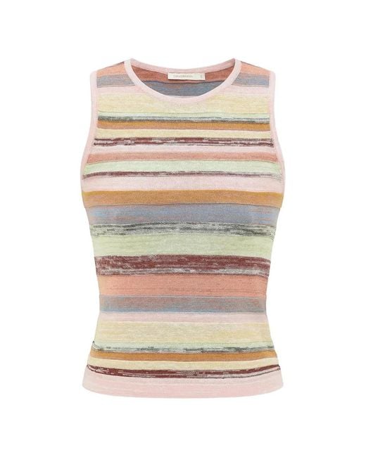 Zimmermann Natural Luna Mouline Racer Tank Top