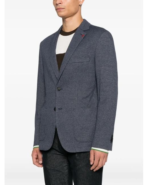Liu Jo Blue Checked Single-Breasted Blazer for men