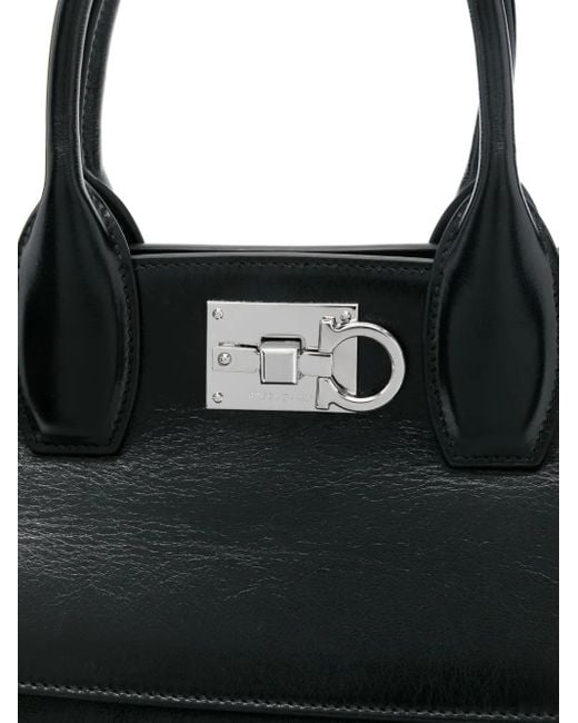 Ferragamo Black Large Studio Soft Tote Bag