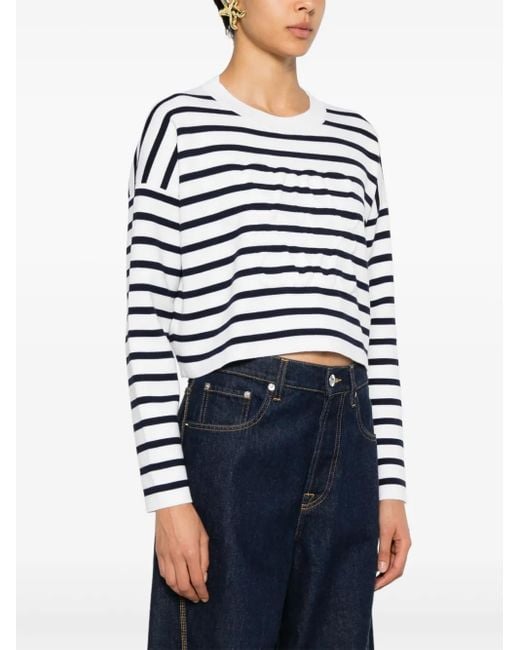 Loewe Blue Wool Striped Sweater