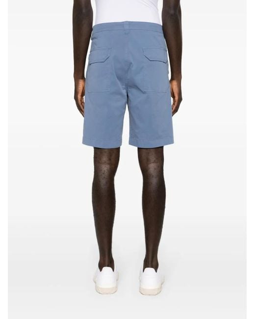 Canali Blue Mid-Rise Chino Shorts for men