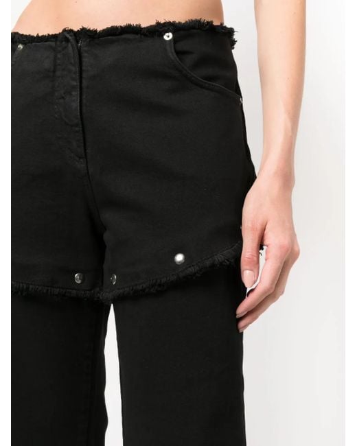 1017 ALYX 9SM Black Snap Off Frayed Straight-Leg Jeans