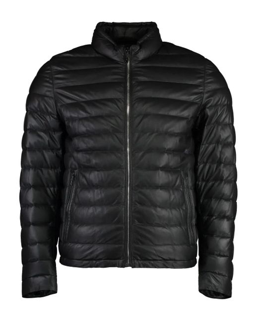 Moorer Black Basile Leather Jacket for men
