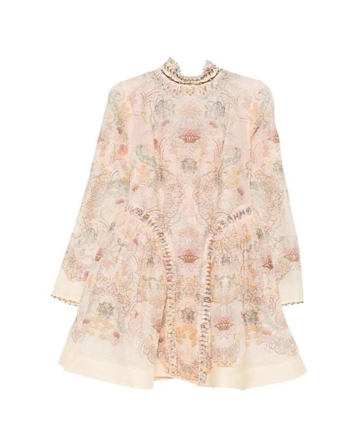 Zimmermann Natural Rebellion Floral-Print Mini Dress
