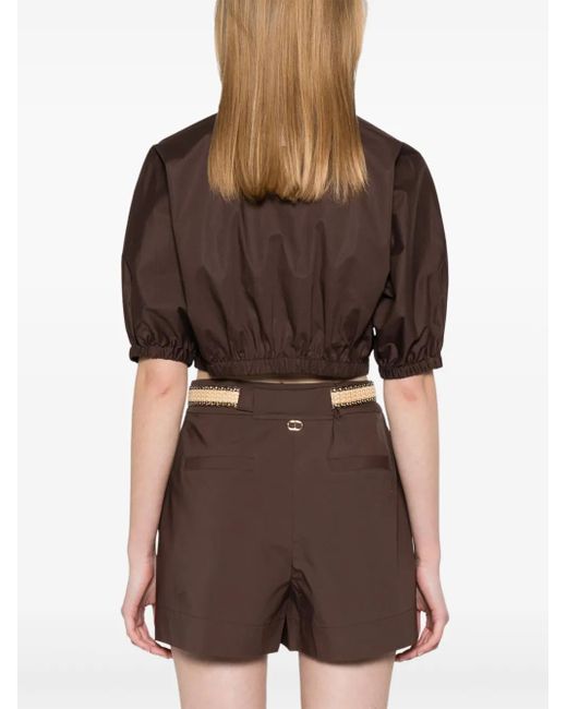 Twinset Brown Cropped Blouse