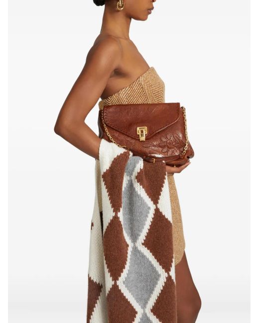 Ermanno Scervino Brown New Joy Embroidered Shoulder Bag