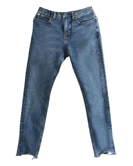Alexander Wang Blue Frayed-hem jeans