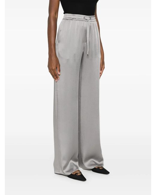 Herno Gray Crepe Trousers
