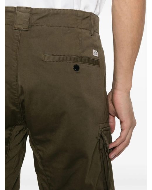 C P Company Green Lens-Detail Cargo Shorts for men