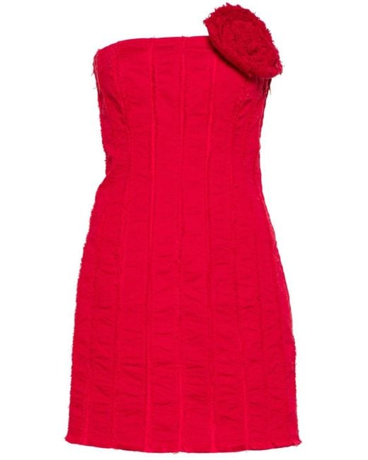 Robe-bustier en jean à coupe courte Blumarine en coloris Red