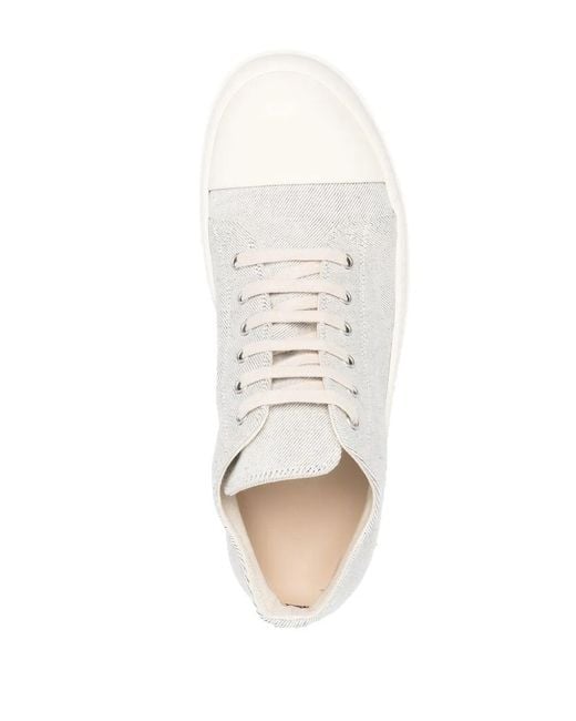 Rick Owens White Low-Top Sneakers for men
