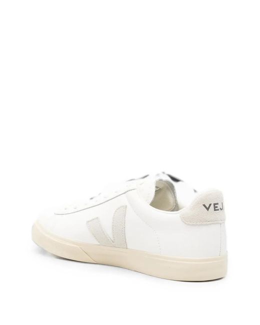 Veja White Campo Logo-Patch Sneakers for men
