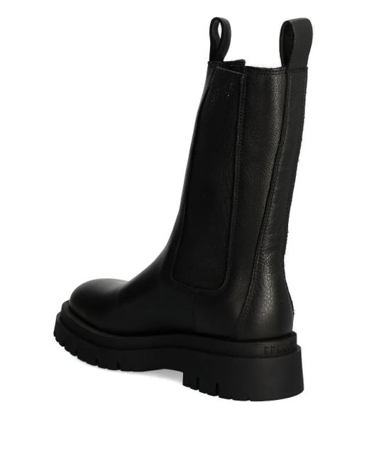 COPENHAGEN Black Elastic-Panelled Lug-Sole Boots