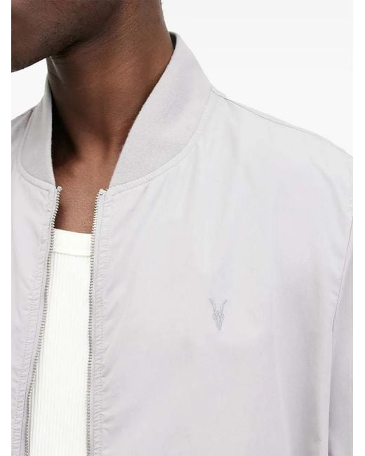 AllSaints Gray Zip-Fastening Long-Sleeve Jacket for men