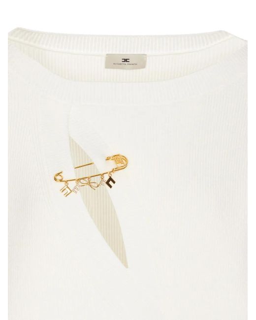 Elisabetta Franchi White Sweaters