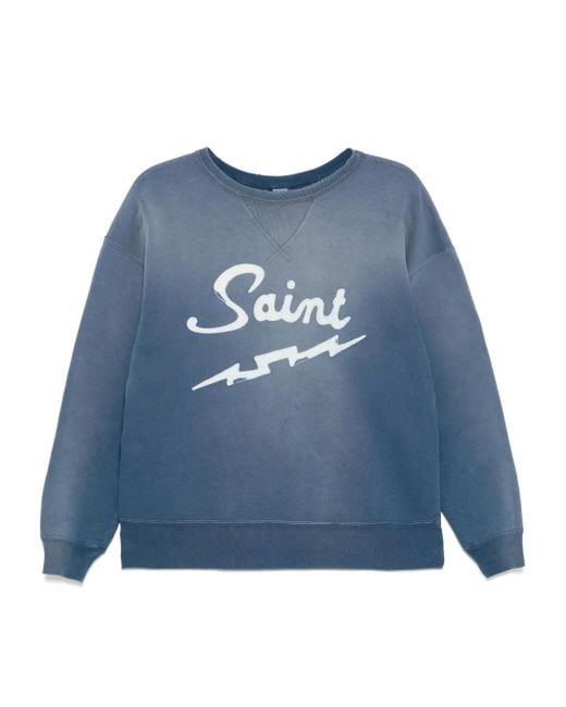 メンズ SAINT Mxxxxxx ロゴ スウェットシャツ Blue