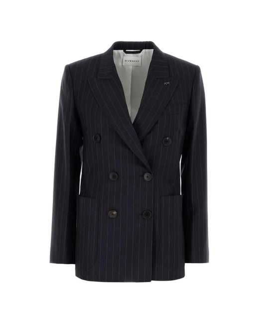 Givenchy Blue Pinstripe Double-Breasted Jacket