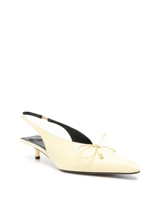 BANANA【JACQUEMUS】Yellow Le Cubisto Slingbacks JACQUEMUS Cubisto Banane leather slingback pumps | NET-A-PORTER