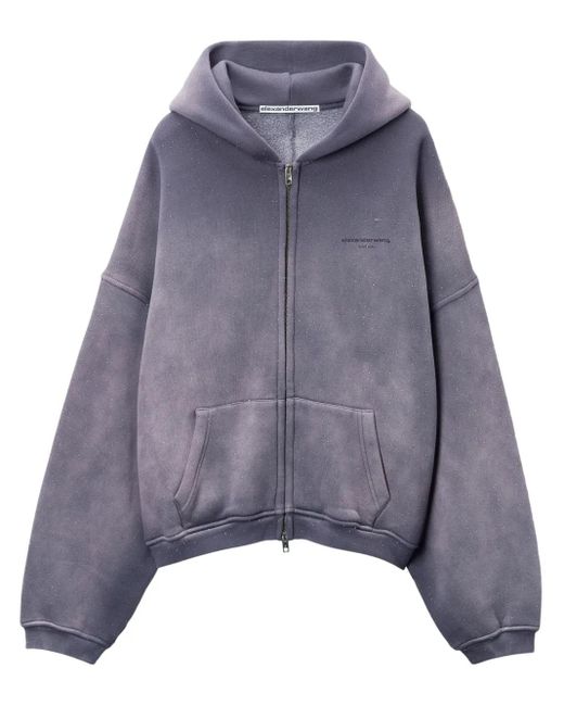 Alexander Wang Purple Embroidered Logo Hoodie for men