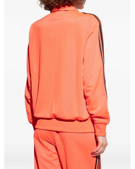Adidas Orange Firebird Three-Stripe Zip-Up Sweatshirt