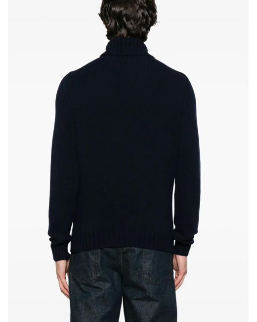 Fedeli Black Turtleneck Sweater for men