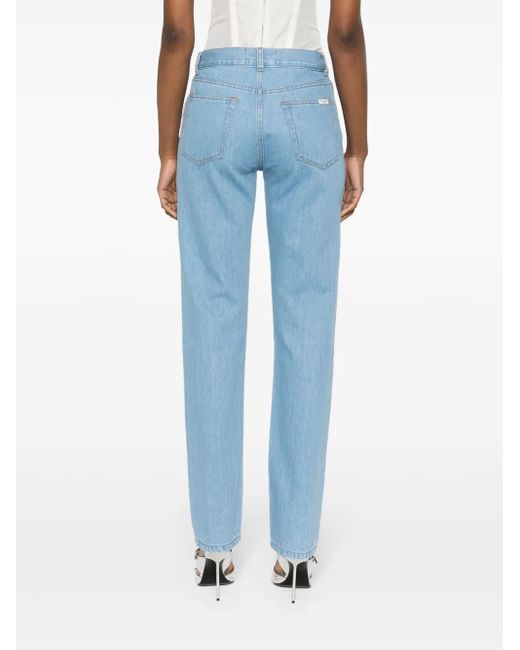 Forte Blue Crystal-Embellished Straight Leg Jeans