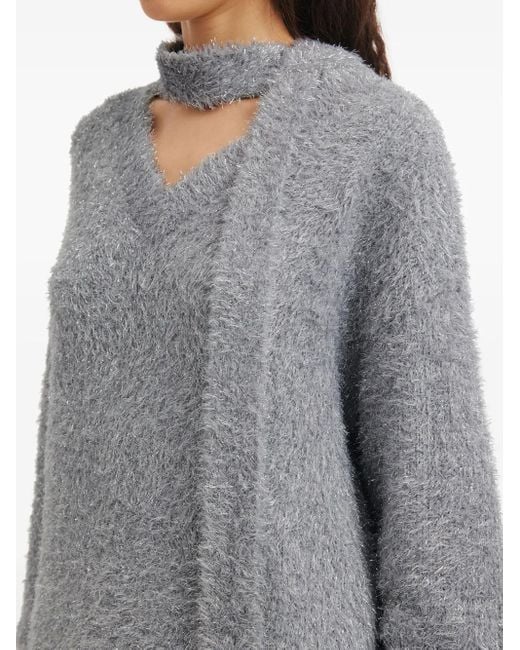 B+ AB Trui Met V-Hals En Sjaal in het Gray