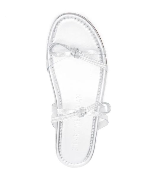Stuart Weitzman White Sw Bow Slides