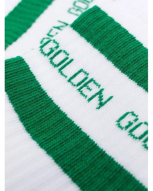 Golden Goose Deluxe Brand Green Logo-Intarsia Ribbed-Knit Ankle Socks for men