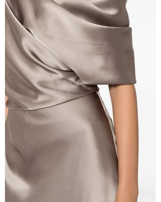 Amsale Natural Schulterfreies Kleid