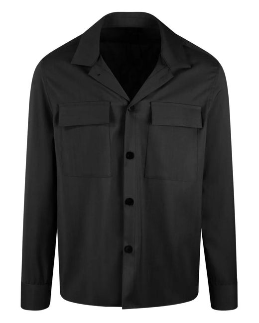 Low Brand Black Wool Shirt for men