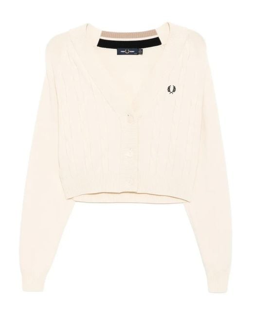 Fred Perry Natural Cable-Knit Cardigan