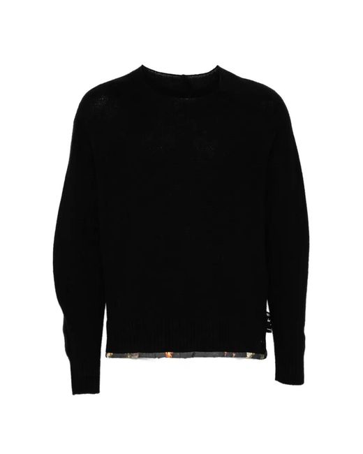 Undercover Black Button-Fastening Knitted Sweater for men