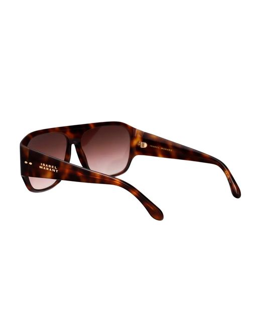 Isabel Marant Brown Geometric-Frame Sunglasses