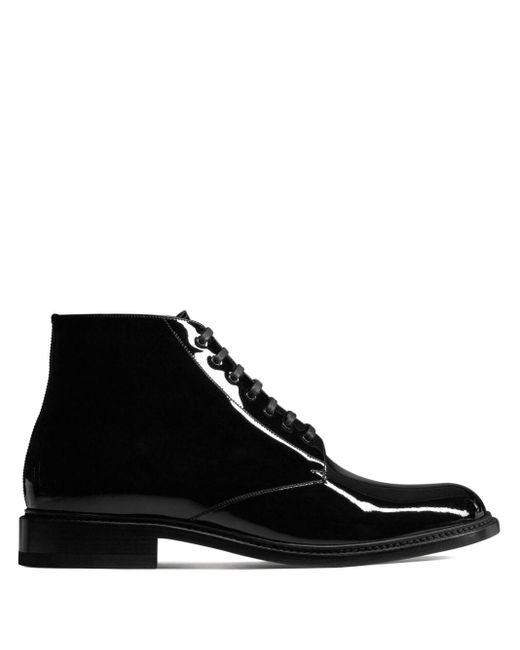 Saint Laurent Black Vaughn Ankle Leather Boots for men