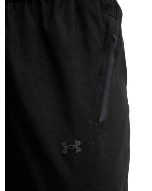Under Armour Black Unstoppable Woven Logo-Print Wide-Leg Track Pants