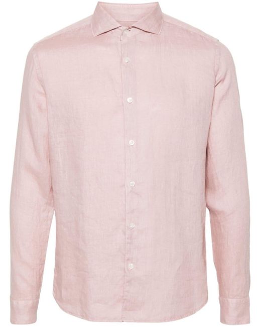 Altea Linnen Overhemd in het Pink voor heren