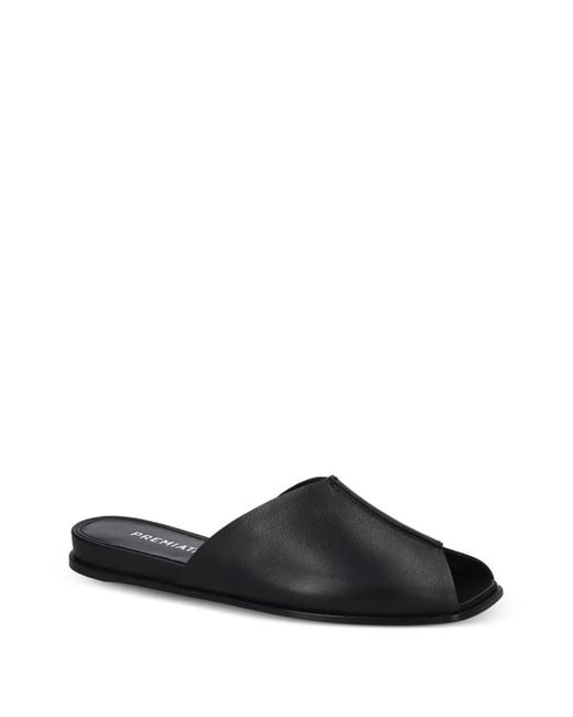 Premiata Black Squared Peep-Toe Mules