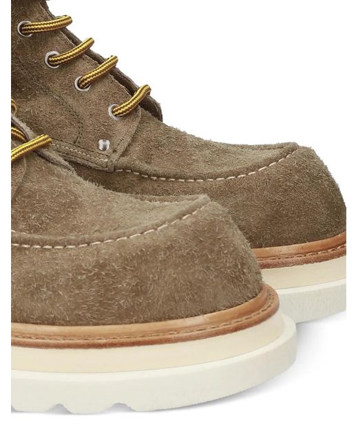 Premiata Brown Lace-Up Leather Boots for men