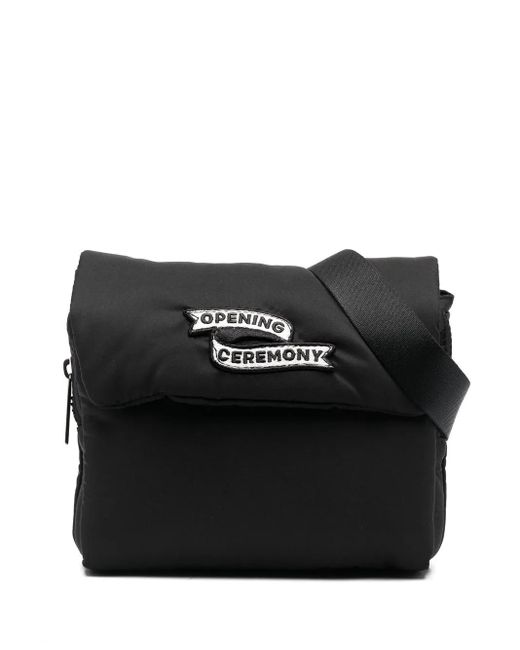 Opening Ceremony Black Flag Logo-Patch Camera Bag for men