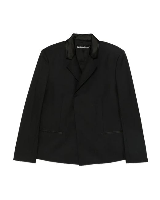 Notrainproof Black Notched-Lapel Blazer for men