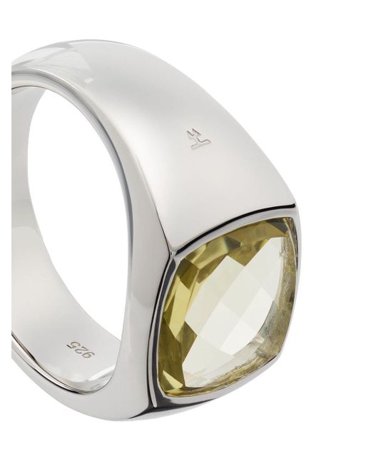Tom Wood Quartz Detail Sterling Silver Ring in Metallic for Men | Lyst