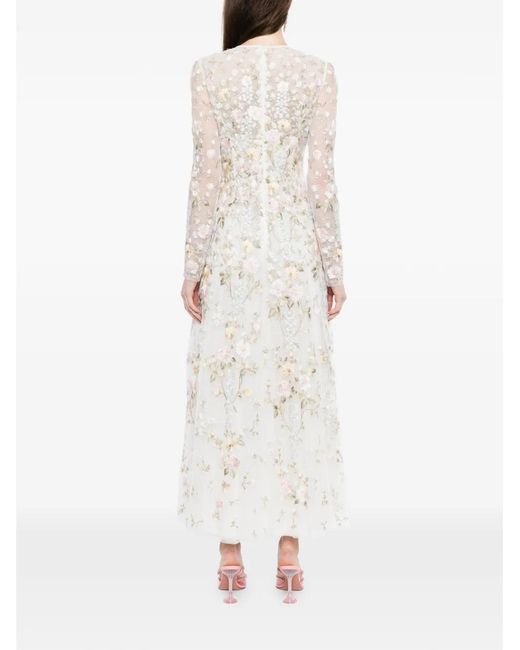 Needle & Thread White Garden Rose Ankle Gown