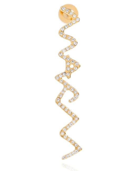Marni White Logo Drop Earrings
