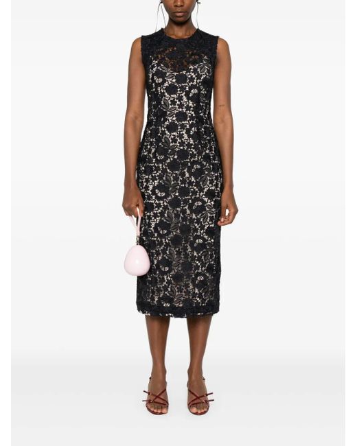 P.A.R.O.S.H. Black Peonia Midi Dress