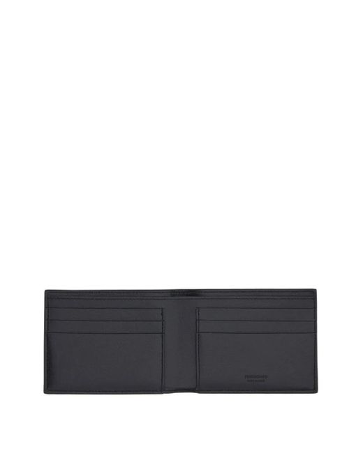 Ferragamo Blue Gancini-Embossed Bi-Fold Wallet for men