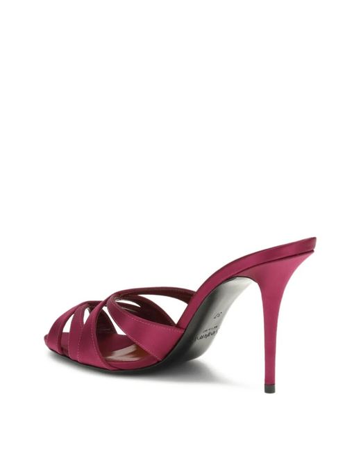 Saint Laurent Pink 95Mm Chandelle Open-Toe Strap Sandals